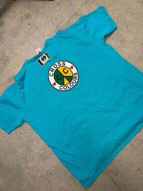 Cross Colours Circle Logo Graphic T-Shirt Teal 2X